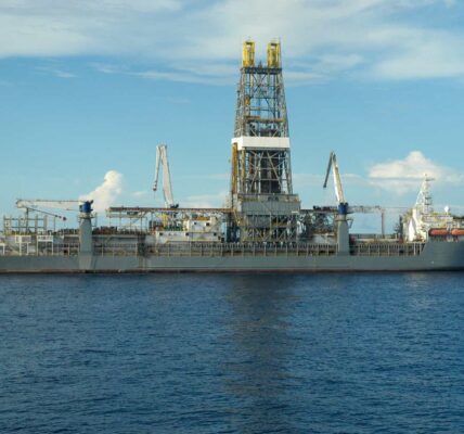 Drill ship at sea